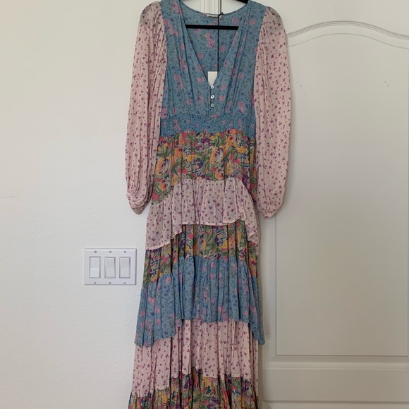 Spell Dolly Ra Ra Gown Patchwork Dress (Size Small) - Picture 4 of 9